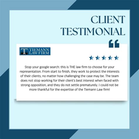 5 Star Reviews Of Tiemann Law Firm.